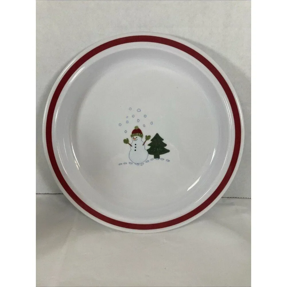 Pottery Barn Kids Snowman Plate Bowl Sippy Cup Christmas Holiday Plastic In Box